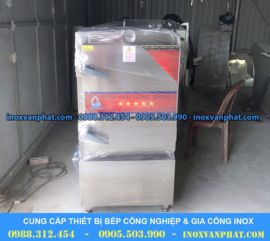 Tủ hấp cơm công nghiệp sản xuất từ inox 304 